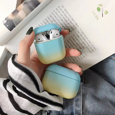 Compatible with Apple, Gradient hard shell suitable for airpods pro protective cover 2/3 generation Bluetooth Wireless contrast color earphone cover smooth surface