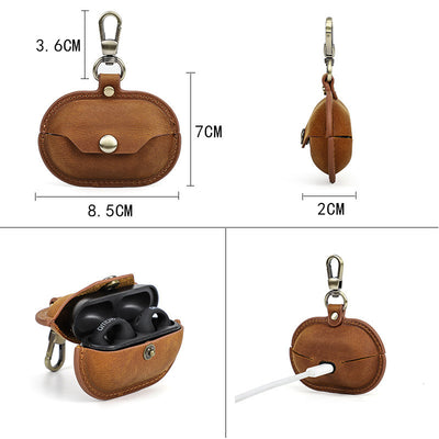 Applicable Earphone Sleeves Crazy Horse Leather Wireless Bluetooth Headset Protective Cover